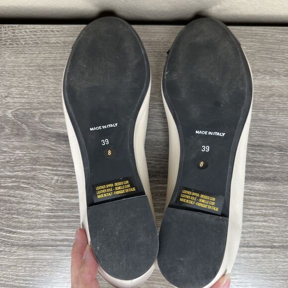 Ferca 81 Ballet Style Wedge Shoes Size EU 39 US 8.5 Ivory Black Patent Cap Italy - Picture 11 of 11